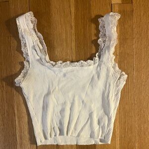 white lace cami tank top